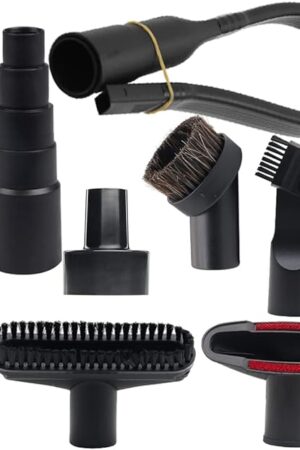 8 Pcs Household Cleaning Vacuum Cleaner Attachments for Shop Vac Accessories - 2 1/2" to 1 1/4" Vacuum Hose Adapter, 1 7/8" to 1" Adapter for Shop Vac, 1 1/4" Vacuum Brush Flexible Crevice Tool