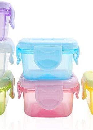6Pcs Mini Food Storage Containers, Leakproof Lids, Condiment Sauce Containers, Mini Freezer Storage Containers Airtight Containers, Dishwasher Freezer and Microwave Safe, 2oz