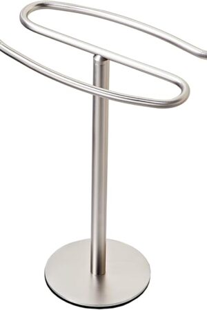 Brushed Nickel Hand Towel Holder Stand, Free-Standing Towel Rack, SUS304 Stainless Steel Towel Bar Rack Stand, Tower Bar for Bathroom Kitchen Vanity Countertop…