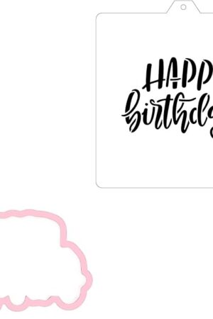 Cookie cutter and stencil set Baking stencils and cutters bundle DIY bakery decorating kit Cookie cutter with stencils Icing stencil and cookie cutter combo(Happy Birthday Set)