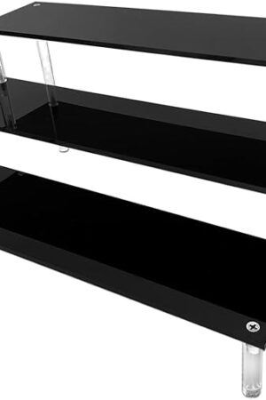 Acrylic Riser Black Acrylic Shelf Riser 3 Tier Perfume Organizer Cologne Display Stand Large Cupcake Stand Shelf for Funko POP Desserts Holder Collection Cosmetic Products Tabletop Use 12"X8"X6"