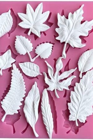 Cestony Leaf Shape Silicone Molds for DIY Cake Fondant Biscuit Cookies Soap Sugar Pudding Chocolate Hard Candies Dessert Candle Decor