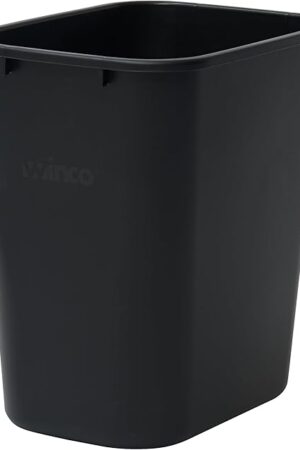 Winco Waste Basket for Home and Office, 7 Gallon, Black