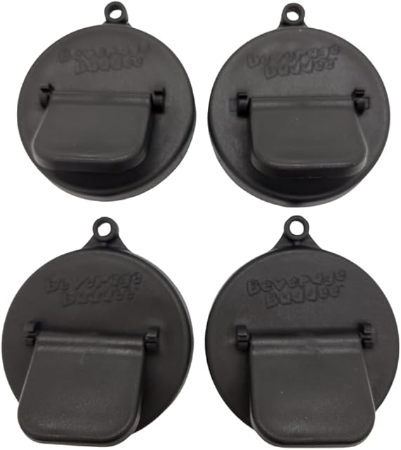 Can Cover - Best Can Cover For Standard Size Soda/Beer/Energy Drink Cans - Made In The USA - BPA-PCB Free - 4 pack (Black)