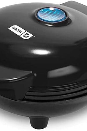 DASH Mini Maker Electric Round Griddle for Individual Pancakes, Cookies, Eggs & other on the go Breakfast, Lunch & Snacks with Indicator Light + Included Recipe Book - Black