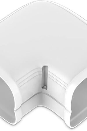 3" Flat Elbow Line Cover Set Parts PVC Accessory for Decorative for Ductless Mini Split, Central AC and Heat Pumps