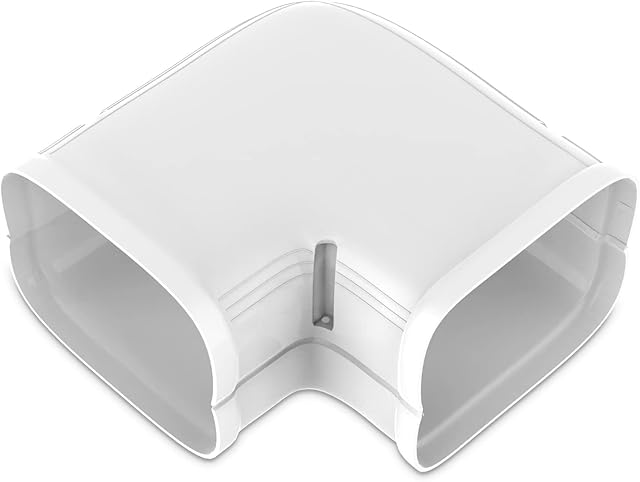 3" Flat Elbow Line Cover Set Parts PVC Accessory for Decorative for Ductless Mini Split, Central AC and Heat Pumps