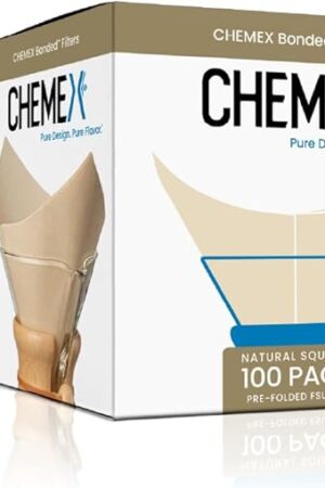 Chemex Natural Coffee Filters, Square, 100ct - Exclusive Packaging