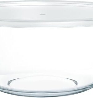 4.7 Qt Extra Large Glass Mixing Bowls Clear Glass Salad Cooking Bowls for Kitchen Salad Bread Storage