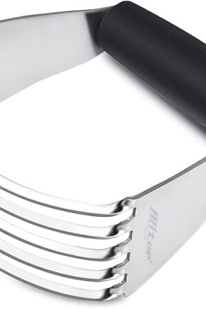 ALLTOP Pastry Shortening Blender Cutter,Stainless Steel Dough Masher for Butter, Biscuit,Baking, Kneading,Dough, Flakier and Fluffier Pie Crusts, Almond - Hand Kitchen Tool (1, Black)