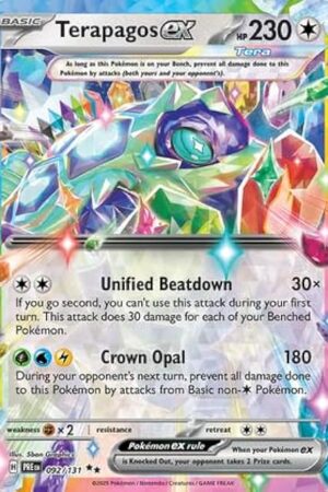 The Pokemon - Terapagos ex 092/131 – Prismatic Evolutions – Double Rare – Foil Single Card