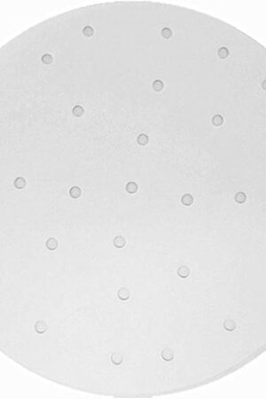 Air Fryer Perforated Parchment Paper, Set of 100, 8 inch Air Fryer Liner/Bamboo Steamer Paper/Perforated Parchment Paper for Air Fryer, Steaming Basket and More (6/7/9/10 Inch Available)