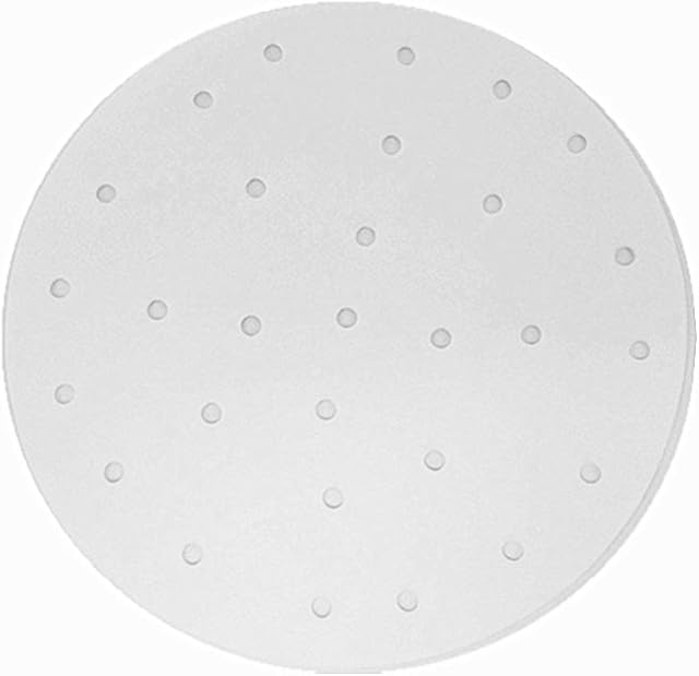 Air Fryer Perforated Parchment Paper, Set of 100, 8 inch Air Fryer Liner/Bamboo Steamer Paper/Perforated Parchment Paper for Air Fryer, Steaming Basket and More (6/7/9/10 Inch Available)