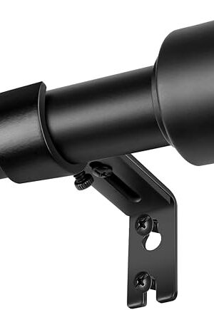 1? Diameter Curtain Rods Itself is 30 to144 inch 1 Pack Fit 30-142 inch, 66 to 120 inch Window with Heavy Duty Adjustable Rod Matte Black Curtain Splicing Metal Extra Long Curtain Rod for Windows