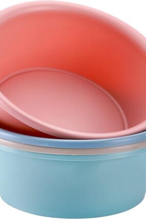AVLA 4 Pack Round Plastic Wash Basin, 5 Quart Stackable Camping Dishpan, Portable Vegetable Fruit Dish Tub, PP Small Multipurpose Washtub for Face Cleansing, Home Kitchen Sink Outdoor Indoor