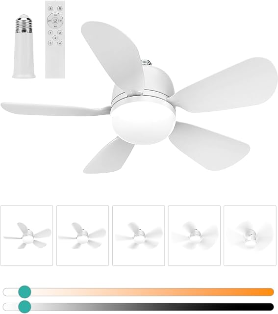 HK Socket Fan Light Small Ceiling Fan 21 Inch Screw-in