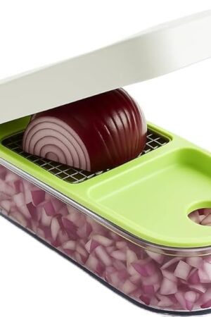 Vidalia Chop Wizard, Vegetable and Fruit Chopper with 2 Cup Base, Stainless Steel Blades, Dishwasher Safe