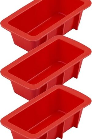 Anaeat Mini Reusable Silicone Bread Pan Set of 3, Non-Stick and Flexible, Safe and Environment Friendly, Multi-Purpose, Easy to Use and Clean, Brand Quality Guarantee