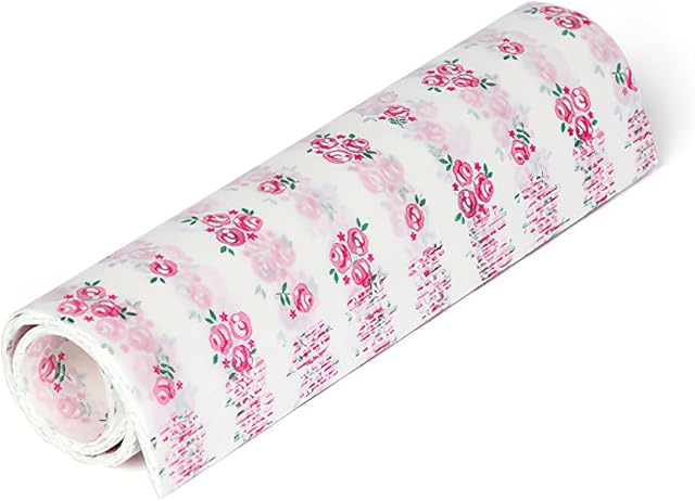 50 Pcs Wax Paper, 8.5x 9.8" Floral Pattern Greaseproof Paper, Wax Paper Sheets for Food, Waterproof Liners Wrapping Tissue for Basket By Wrap Paper, Deli Paper for Rave Party BBQ Picnic Party