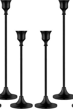 Candlestick Holders,Taper Candle Holder for Candlesticks Black Candelabra Candle Holders Vintage Candle Stick Candle Holder for Fireplace Party Dining Home