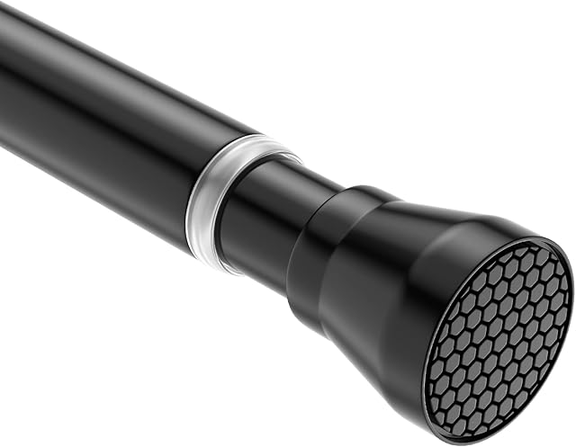 28-48 Inch Adjustable Stainless Steel Anti-Slip Spring Tension Small Shower Curtain Rod - No Drilling, 7/8" Tension Rod for Bathroom Bedroom Doorway Closet Door