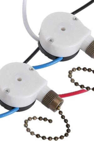 Ceiling Fan Switch ZE-208s E89885 3 Speed 4 Wire Fan Light Switch Replacement Part Speed Control Pull Chain Switch (Bronze) 2 PCS