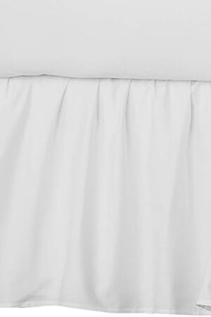 American Baby Company Ultra Soft Microfiber Ruffled Porta/Mini-Crib Skirt, White, for Boys and Girls
