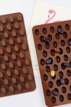 2 Pack, Cute Coffee Bean Shaped Silicone Chocolate Candy Cake Mold