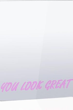 You Look Great Magnetic Locker Mirror 6’’x7’’ - Frameless, Safe Rounded Corners & Polished Edge, Strong Magnets for Locker, Perfect Size for School, Workshop, Home - Always Cheerful!