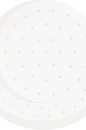 150 PCS Bamboo Steamer Liners, Round Air Fryer Parchment Paper with Holes, 10 Inches Anti-Stick Steamer Liner, White Steamer Paper