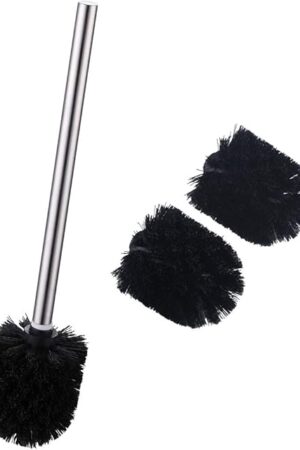 Angle Simple Toilet Brushes, Toilet Bowl Scrubber Brush Head 3 PCS with Cleaner Wand for Bathroom Restroom