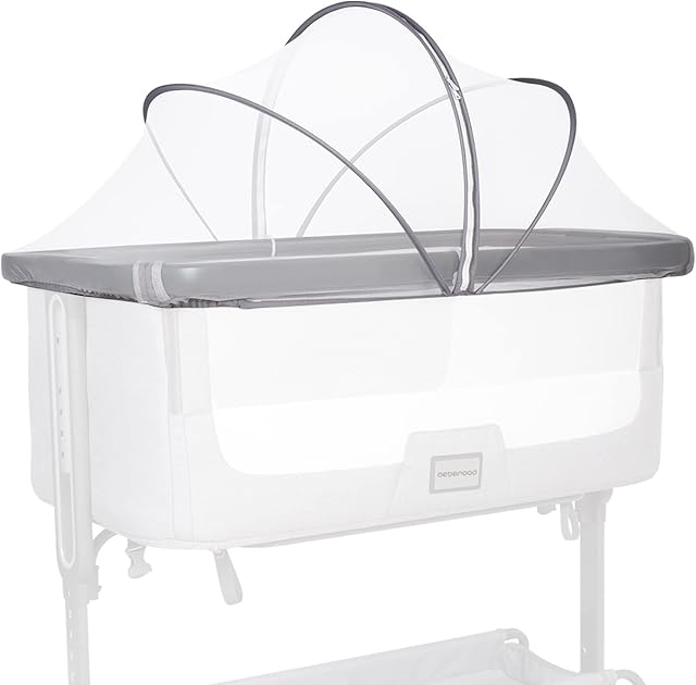 Beberoad Love Bassinet Mosquito Net Cover - Breathable Mesh Canopy with 2-Way Zipper for Baby Cribs, Bedside Sleepers & Travel Cribs (White)