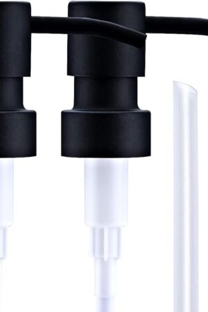 Black Soap Dispenser Pump Replacement - Matte 304 Stainless Steel Hand Soap and Lotion Dispenser Pumps Replacement for Regular Glass Mouth Bottles, Standard 28/400 Neck Size
