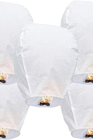 White Paper Lanterns Chinese Style Paper Lanterns, Set of 10, Suitable for Party Decoration
