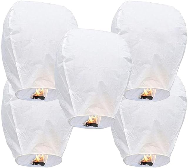 White Paper Lanterns Chinese Style Paper Lanterns, Set of 10, Suitable for Party Decoration