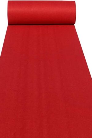 Aisle Runners Wedding Accessories 2mm Red Aisle Runner Carpet Rugs for Step and Repeat Display, Ceremony Parties and Events Indoor or Outdoor Decoration 24 Inch Wide x 15 feet Long