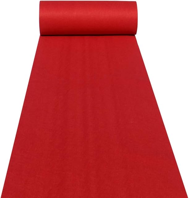 Aisle Runners Wedding Accessories 2mm Red Aisle Runner Carpet Rugs for Step and Repeat Display, Ceremony Parties and Events Indoor or Outdoor Decoration 24 Inch Wide x 15 feet Long