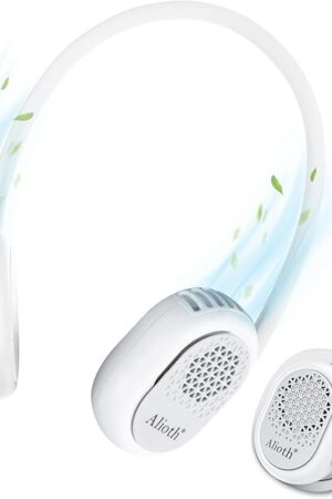 Alioth Portable Neck Fan - Hands Free, Bladeless, 360° Rotatable Battery Operated Wearable Personal Fan, 3 Speeds Cooling, Rechargeable, Leafless, Headphone Design, Mini USB Powered Desk Fan