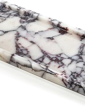 100% Natural Luxury Calaccata Viola Marble Small Hand Towel Tray Holder Organizer, Makeup Bathroom Holder