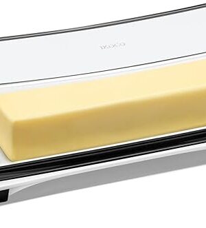Butter Dish, IKOCO Airtight Butter Dish with Lid for Countertop and Refrigerator, Dishwasher Safe Butter Holder Container for Eastern and Western Butter, White