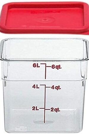 Cambro 6SFSCW135 Camsquare Food Container, 6-Quart, Polycarbonate, Clear, NSF With Lid
