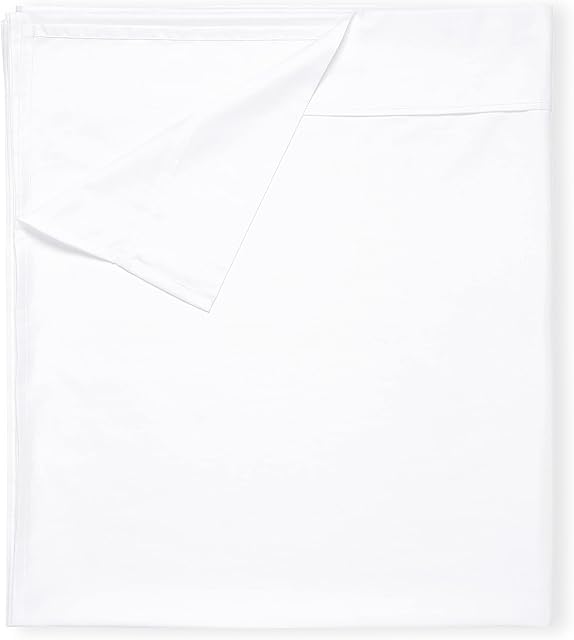 California Design Den Flat White King Sheets Only - Soft 400 Thread Count 100% Cotton Sateen, Cooling & Breathable Bed Sheets - Bright White