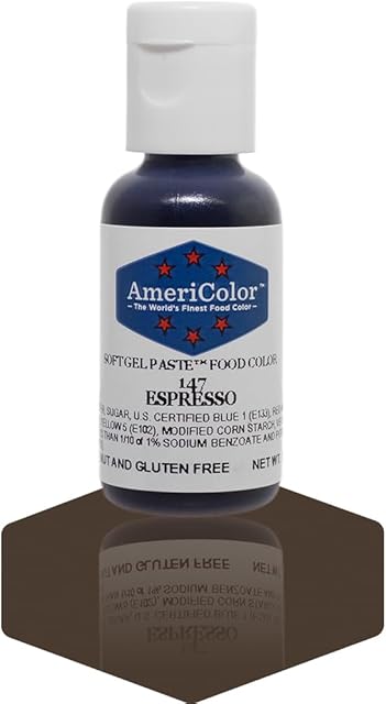 AmeriColor, Espresso, 0.75 Ounce Bottle, Soft Gel Paste Food Color