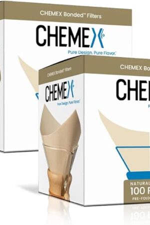 Chemex Bonded Filter - Natural Square - 100 Count (Pack of 2) - Exclusive Packaging