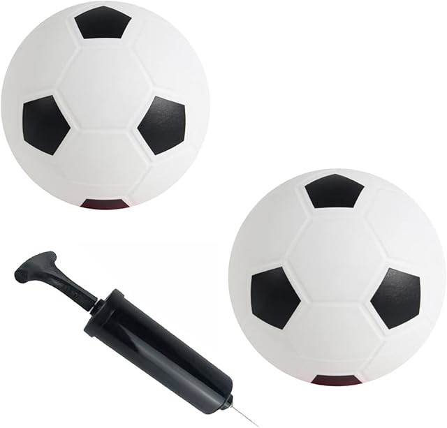 The Sports Balls with Hand Pump for Kids and Toddlers - (Pack of 2) 6-Inch Diameter Rubber Sport Ball Set Includes Soccer Ball Basketball for Fun Outdoors and Backyard