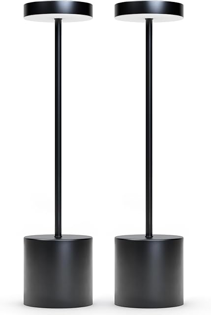 Cordless Table Lamps Set of 2 Black