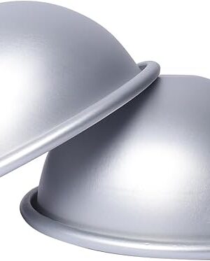 2 Pcs Dome Cake Pan 4 Inch Football Shaped Anodized Aluminum Hemisphere Nonstick Ball Pan for Birthday DIY Cakes Wedding Anniversary Baking Tools