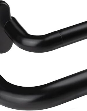 Black Double Curtain Rods, USFOOK Blackout Wrap Around Curtain Rods for Windows 32 to 58 Inch, 6/8 Inch Room Darkening Curtain Rod