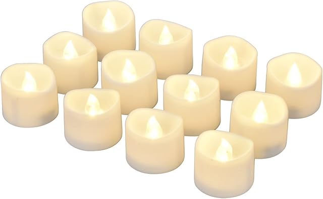 eLander LED Tea Lights Warm White 12 Pack