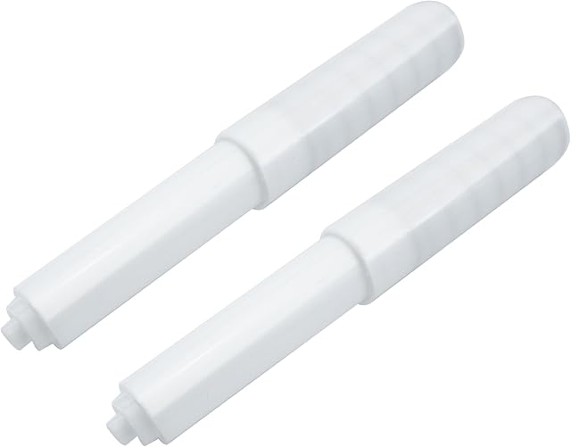 2 PCS Toilet Paper Holder Spring Loaded Roller Replacement, Plastic Toilet Paper Holder for Bathroom (White)